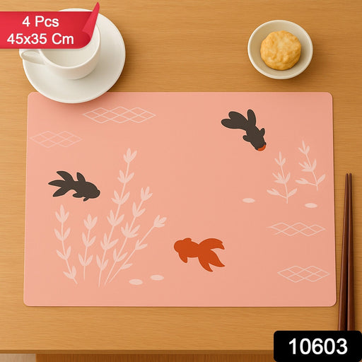 Elegant decorative dining table placemats showcasing fish pattern