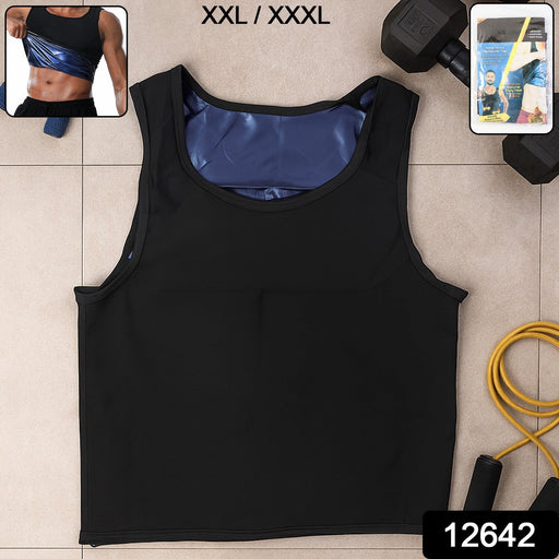 Man wearing sweat shaper tank top during gym workout