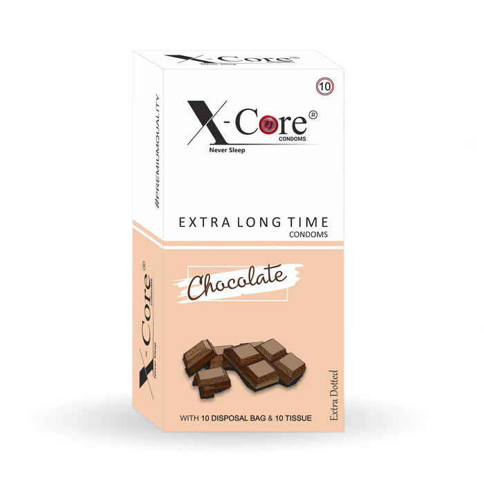 X-Core Extra Dotted Condom (10 Units) - Coffee