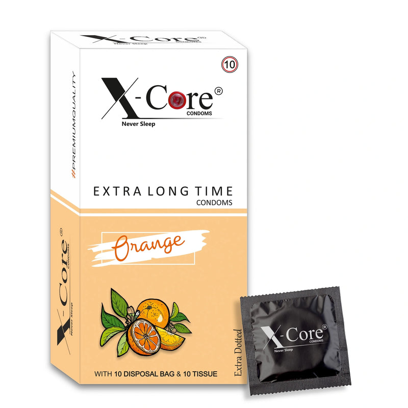 X-Core Extra Dotted Condom (10 Units) - Coffee