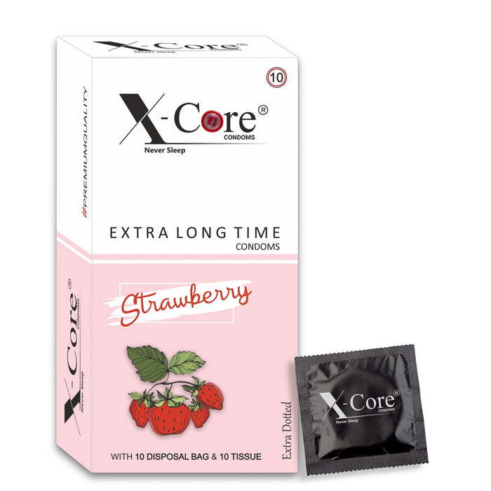 X-Core Extra Dotted Condom (10 Units) - Chocolate