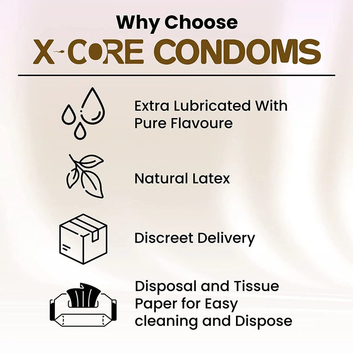 X-Core Extra Dotted Condom (10 Units) - Strawberry