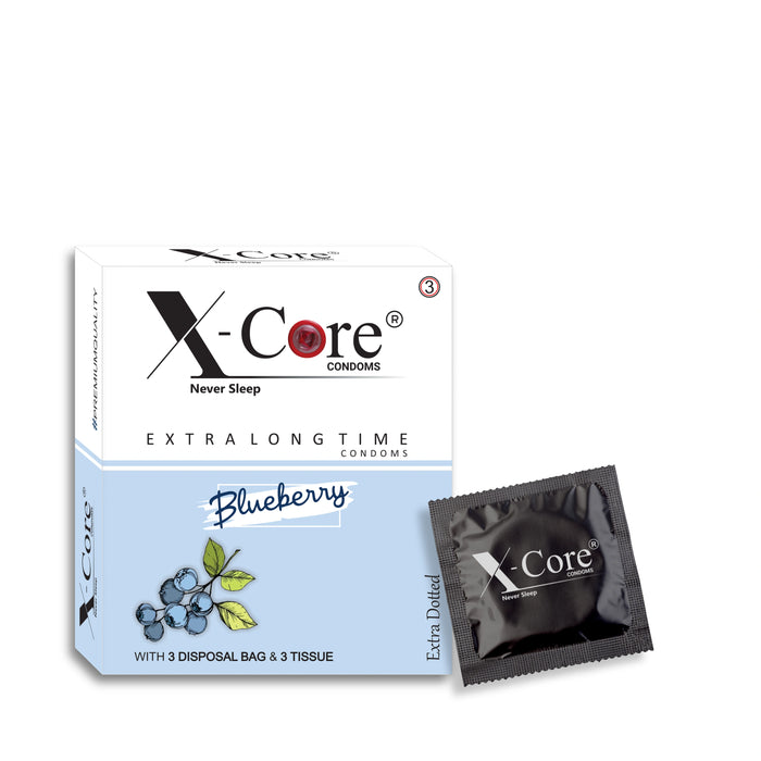 X-Core Extra Dotted Condom (03 Units) - Chocolate