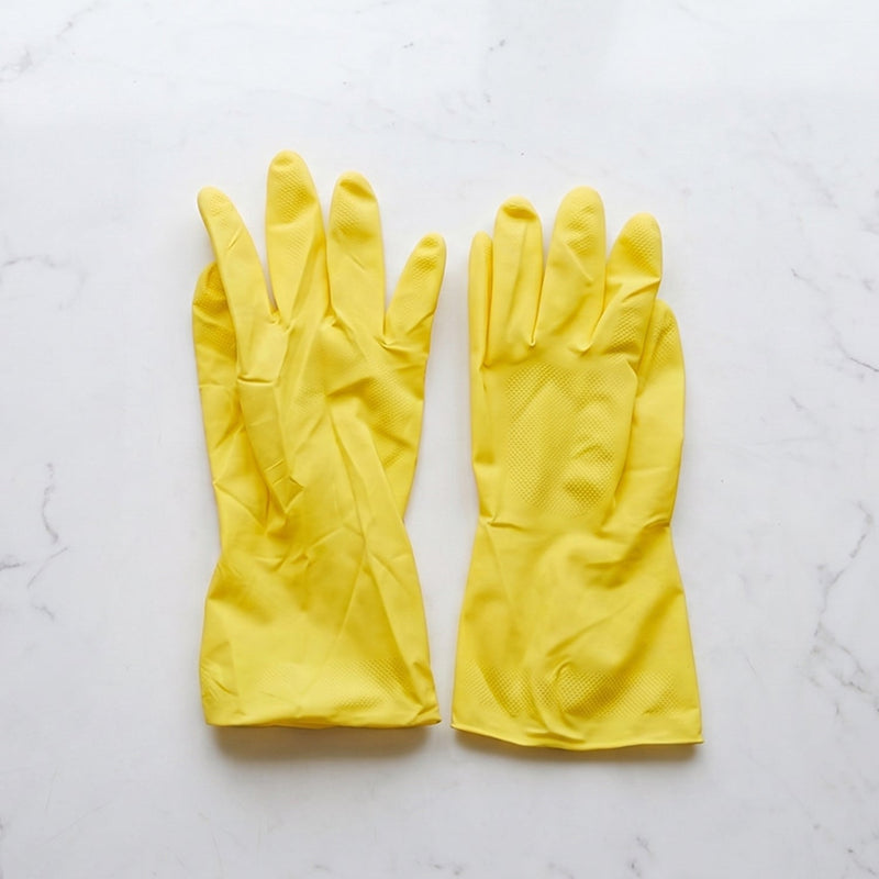 Waterproof household gloves in bright yellow