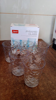 Apex pyramid glass tumbler with stylish design and unbreakable plastic