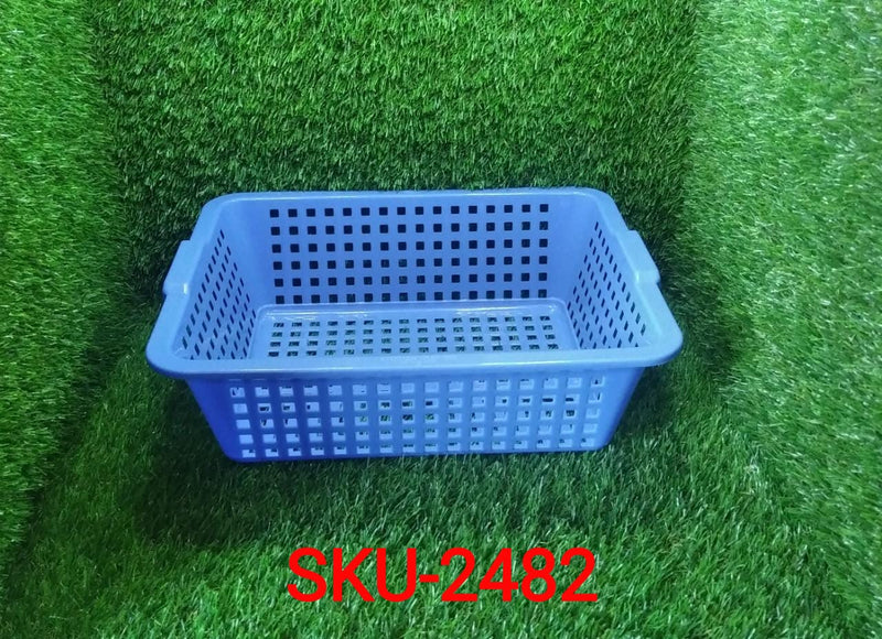 Plastic fruit and vegetable basket, a practical addition to any Indian kitchen.