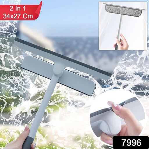 Cleaning tool for windows and glass surfaces with microfiber pad