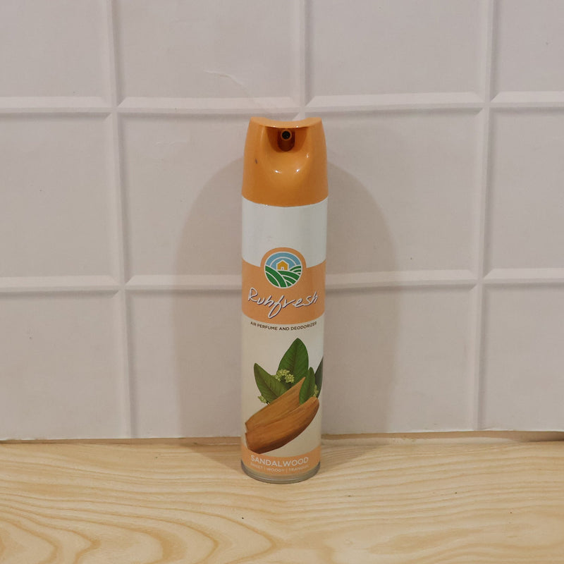 Sandalwood air freshener spray in functional spray bottle