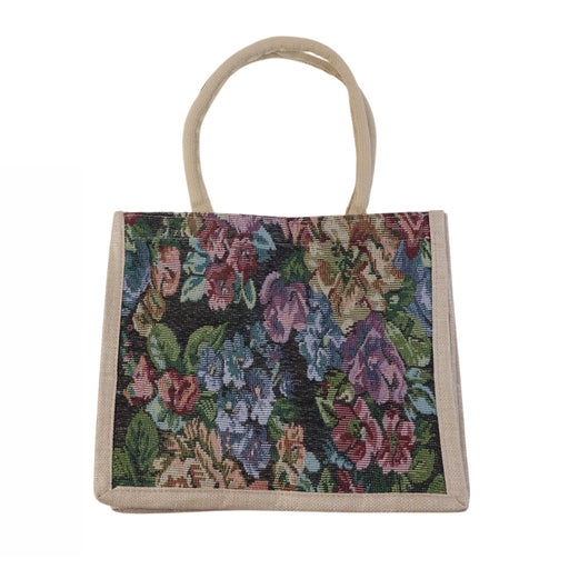 Elegant floral print tote bag showcasing durability and style