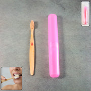 Front view of the 2-in-1 Toothbrush with soft bristles and protective cover.