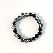Lightweight dual-tone crystal beaded bracelet for women