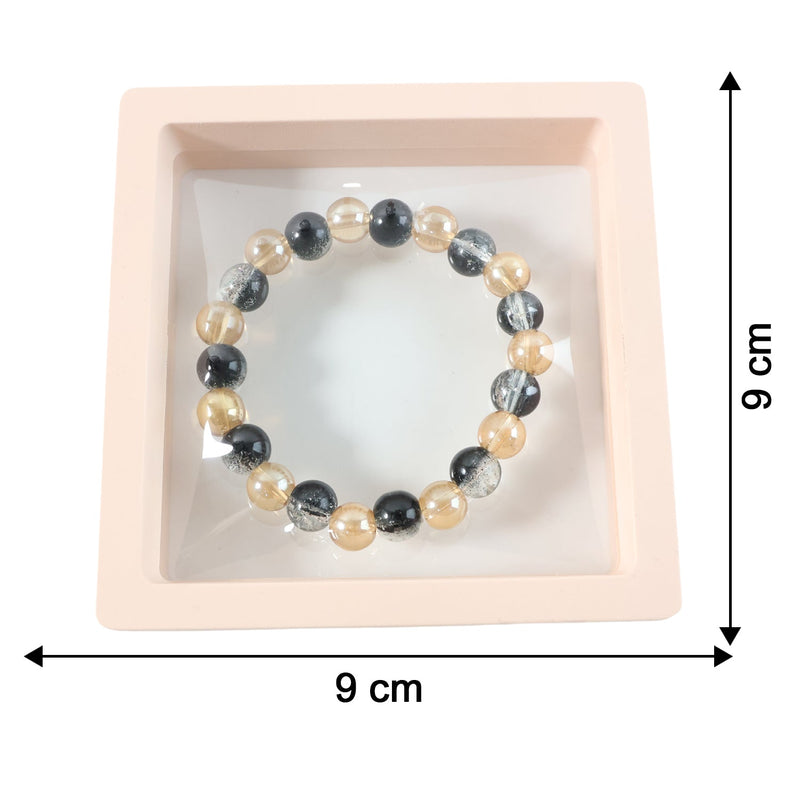 Size guide image showing measurements for Dual-Tone Crystal Beaded Bracelet