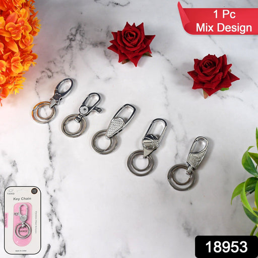 Stainless steel keychain clip for keys including car and bike keys
