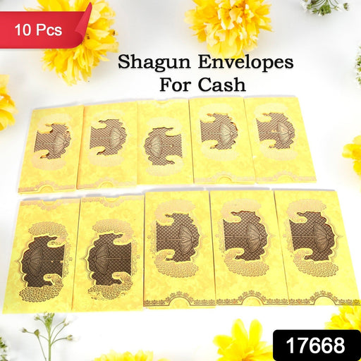 An open premium Shagun Envelope showcasing its capacity for Indian currency notes.