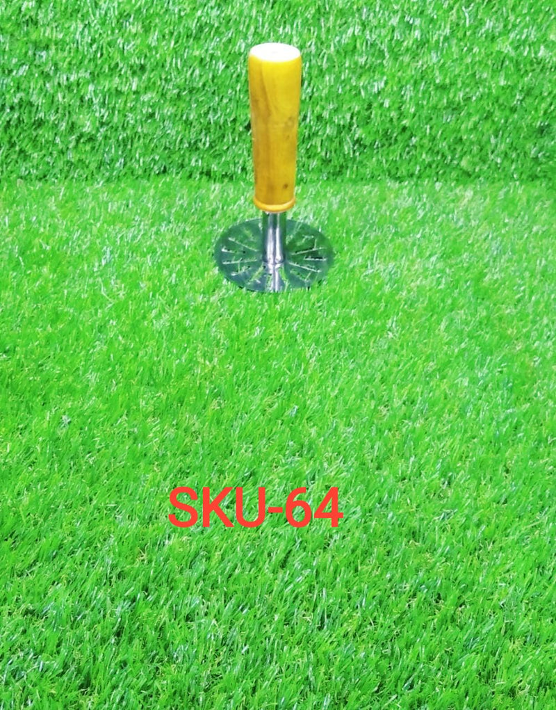 064 Stainless Steel Potato Masher, Pav Bhaji Masher with wooden handle 