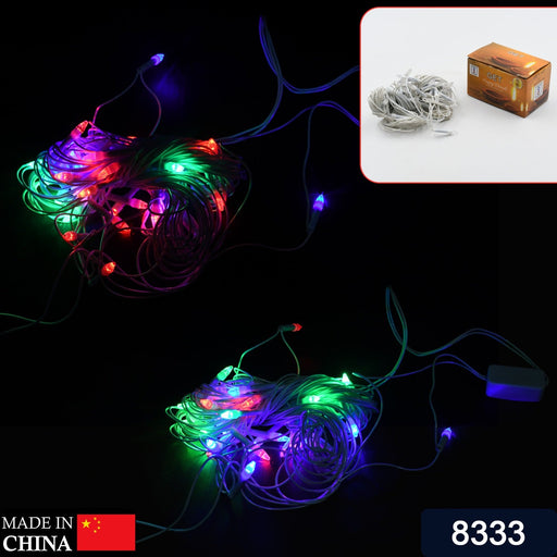 Close-up of flexible 8M LED string lights, perfect for festive home decor.