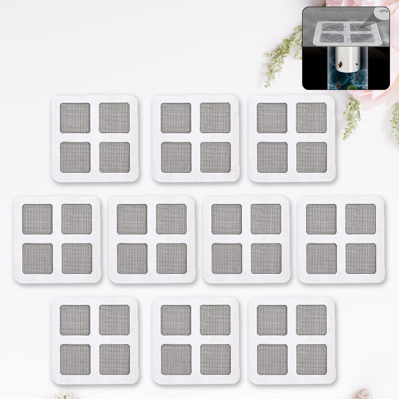  Window Screen Repair Kit with ten self-adhesive mesh patches, ready to fix tears and holes.