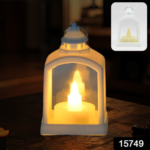 Close-up of a decorative flameless LED diya lamp for Diwali celebrations.