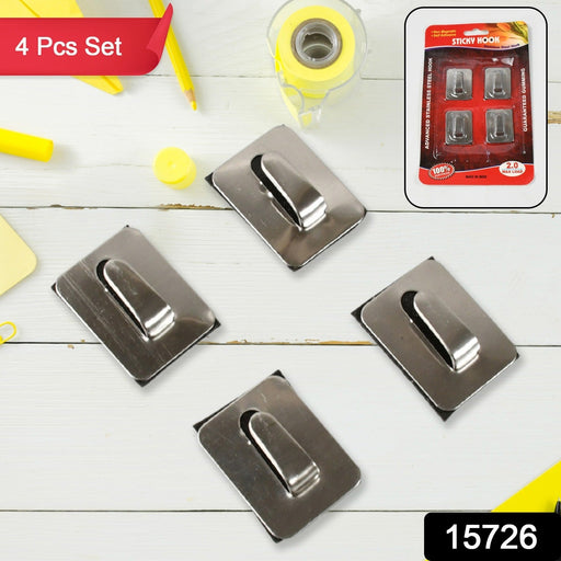 Close-up of a waterproof stainless steel adhesive hook in a tidy kitchen.