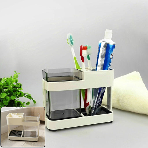 Full view of multipurpose toothbrush & toothpaste stand holder