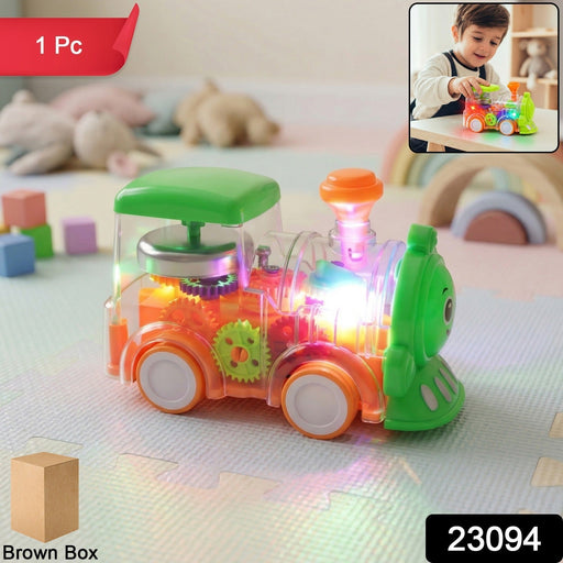 Musical light-up train toy with colorful LED effects