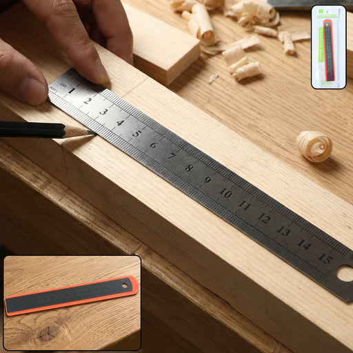 Close-up of measuring ruler scale with clear markings