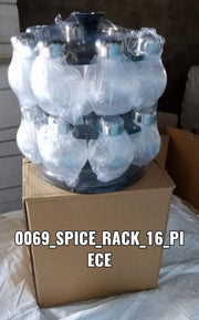 Lifestyle shot of the revolving spice rack enhancing a modern Indian kitchen.