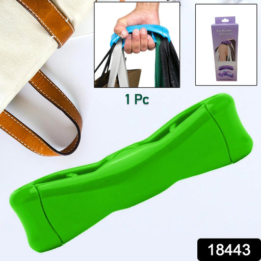 Woman comfortably carrying multiple shopping bags using the holder.