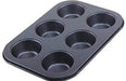 2210 Non-Stick Reusable Cupcake Baking Slot Tray for 6 Muffin Cup 