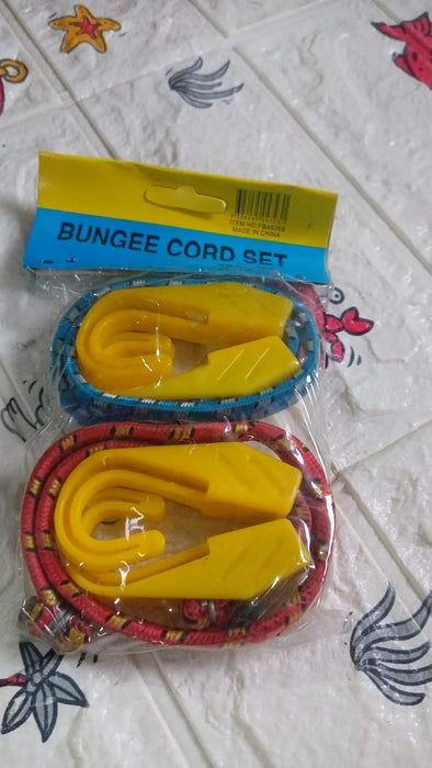 Multipurpose Ultra Flexible Bungee Rope, Luggage Strap, Bungee Cord With And Plastic J Shape Hooks (2 Pc)