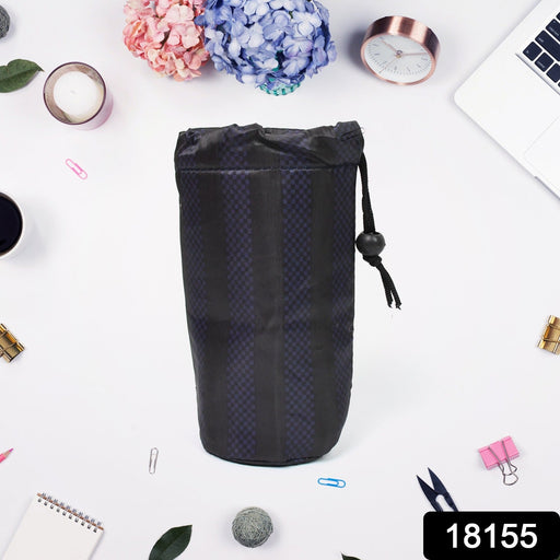 Close-up of the washable rope pencil pouch, highlighting its texture and secure closure.