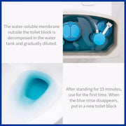 Illustration showing how to use Wonder Fresh toilet cleaner tabs in a cistern.
