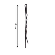 Big black hair bobby pins showing size comparison and grip texture