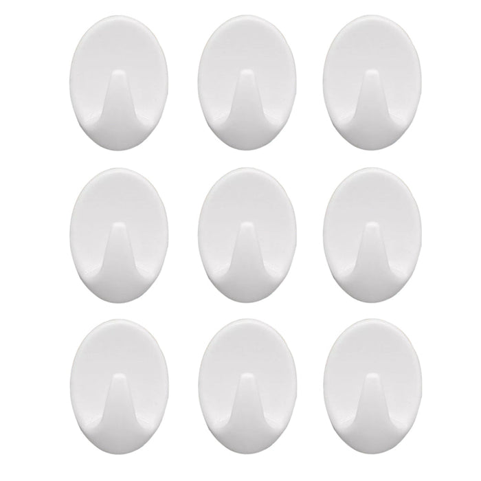 1544 Self Adhesive Plastic Wall Hook Set for Home Kitchen and Other Places (Pack of 9) 