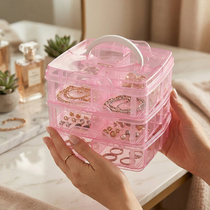 Craft storage box with removable dividers for customizable organization