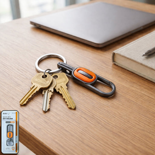 Metal carabiner key holder attached to a bag for easy carrying