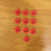 Pair of cute smiley heart keychains for gifts and accessories
