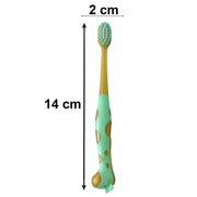 Close-up image of kids toothbrush and animal whistle toy promoting fun oral care