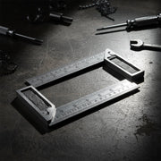 Heavy-duty metal try square ruler in use for woodworking projects requiring exact angles