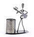 1636 Iron Musician Playing Bass Guitar Pen Stand Showpiece 