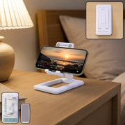 Foldable plastic phone holder stand in open position