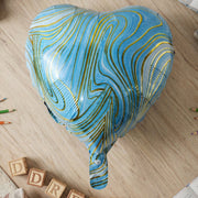 Blue marble heart balloon for photo corner
