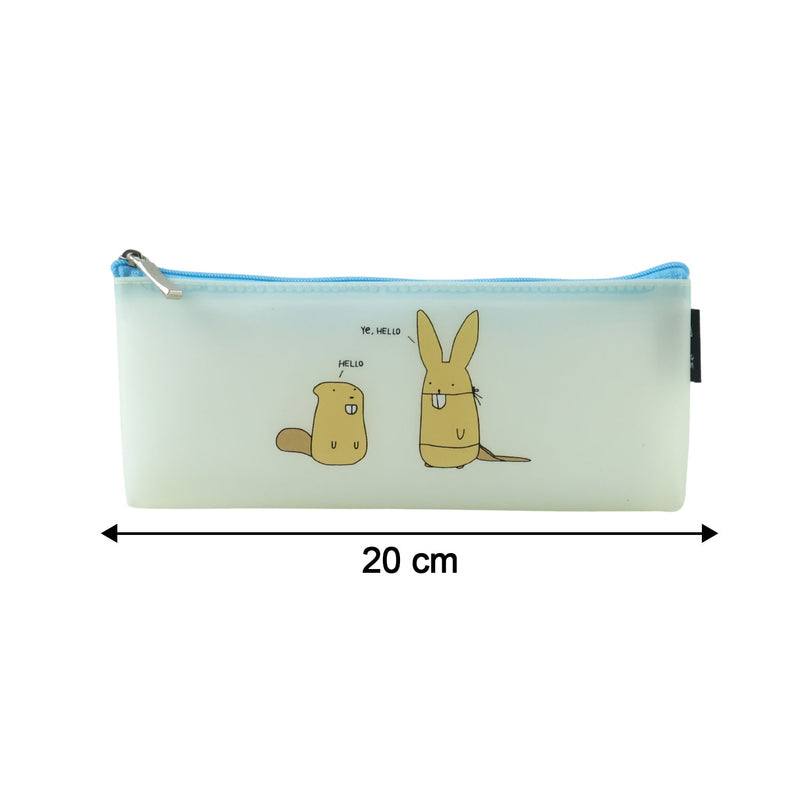 Colorful cartoon print on waterproof plastic pencil pouch for everyday use