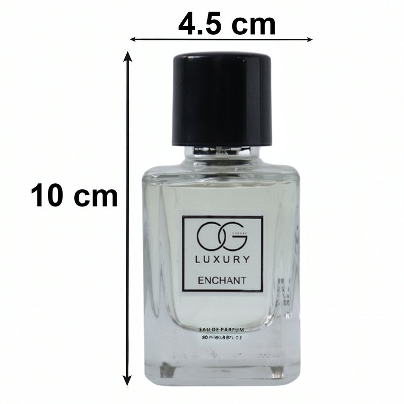 Enchant Eau De Parfum bottle casting soft shadow on surface