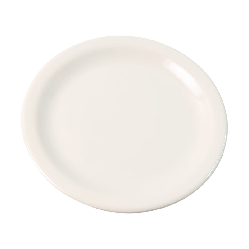 Stackable white plastic round plate 23 cm for kitchen use