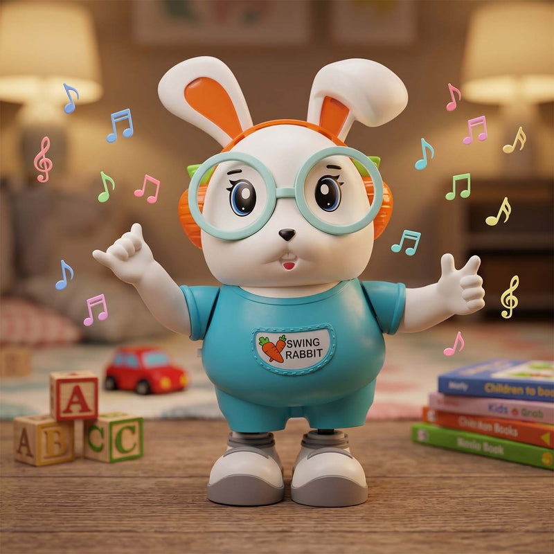 Battery operated dancing rabbit toy for children