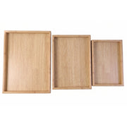 Three piece lightweight wooden serving tray set