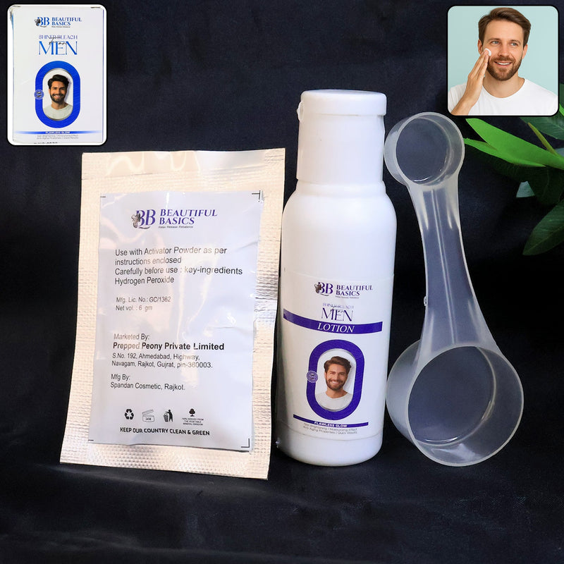 Men's Skin Brightening Bleach Kit with bleach lotion and activator powder