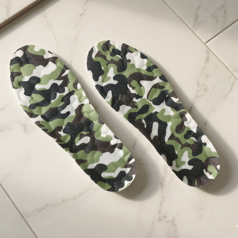 Lightweight camouflage insoles for all-day foot support