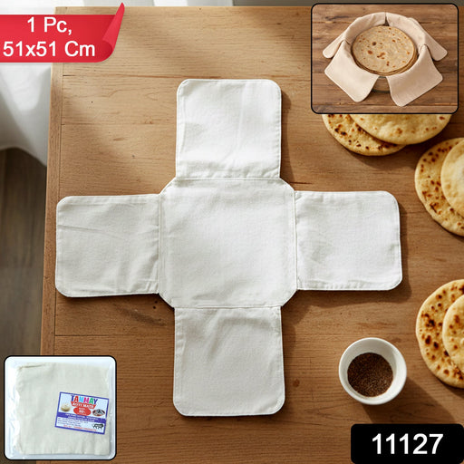 Foldable chapati cover showing traditional roti wrapping style